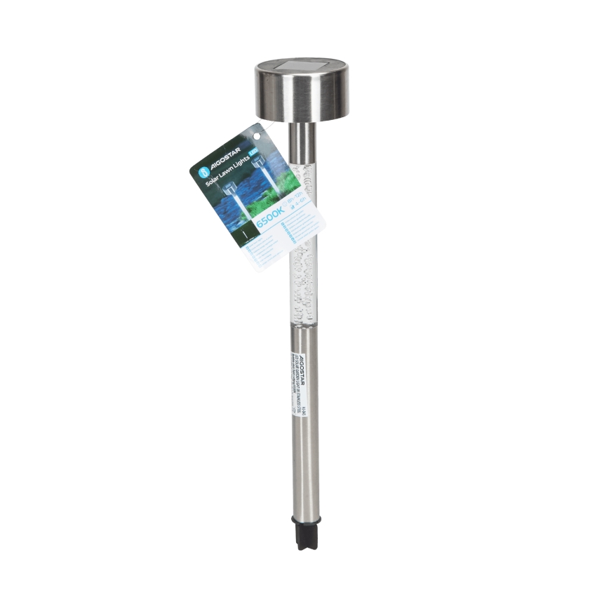 Aigostar - Candeeiro solar LED LED/0,006W/1,2V 36,7cm cromado mate 6500K IP44