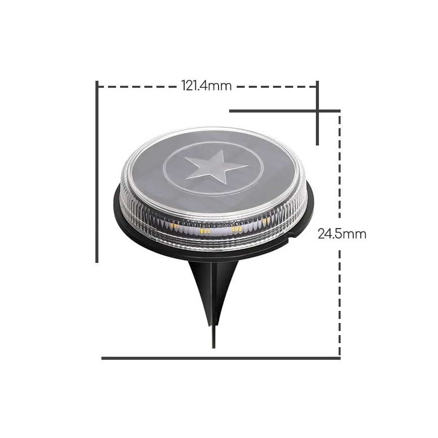 Aigostar - Candeeiro solar LED LED/0,6W/5,5V 24,5 cm 500 mAh 3200K IP66 preto