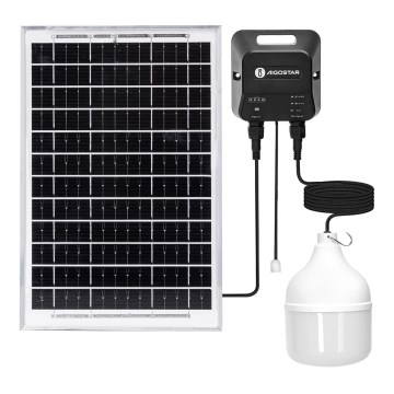 Aigostar - Candeeiro solar LED LED/70W/12V 6000 mAh 6500K diâmetro 12 cm + comando
