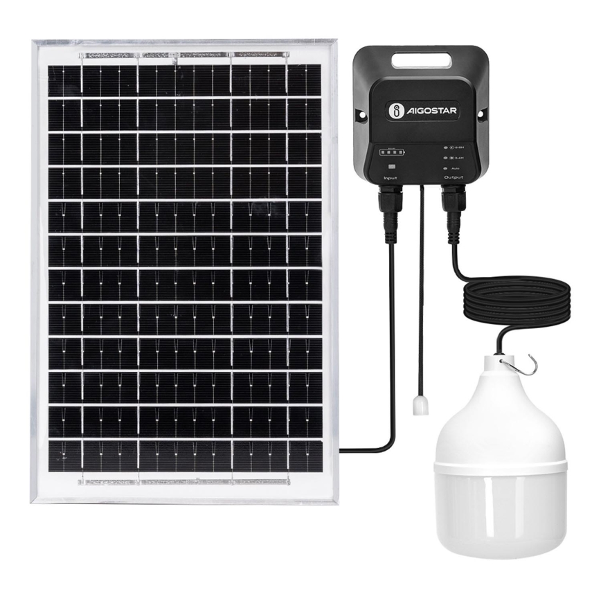 Aigostar - Candeeiro solar LED LED/70W/12V 6000 mAh 6500K diâmetro 12 cm + comando