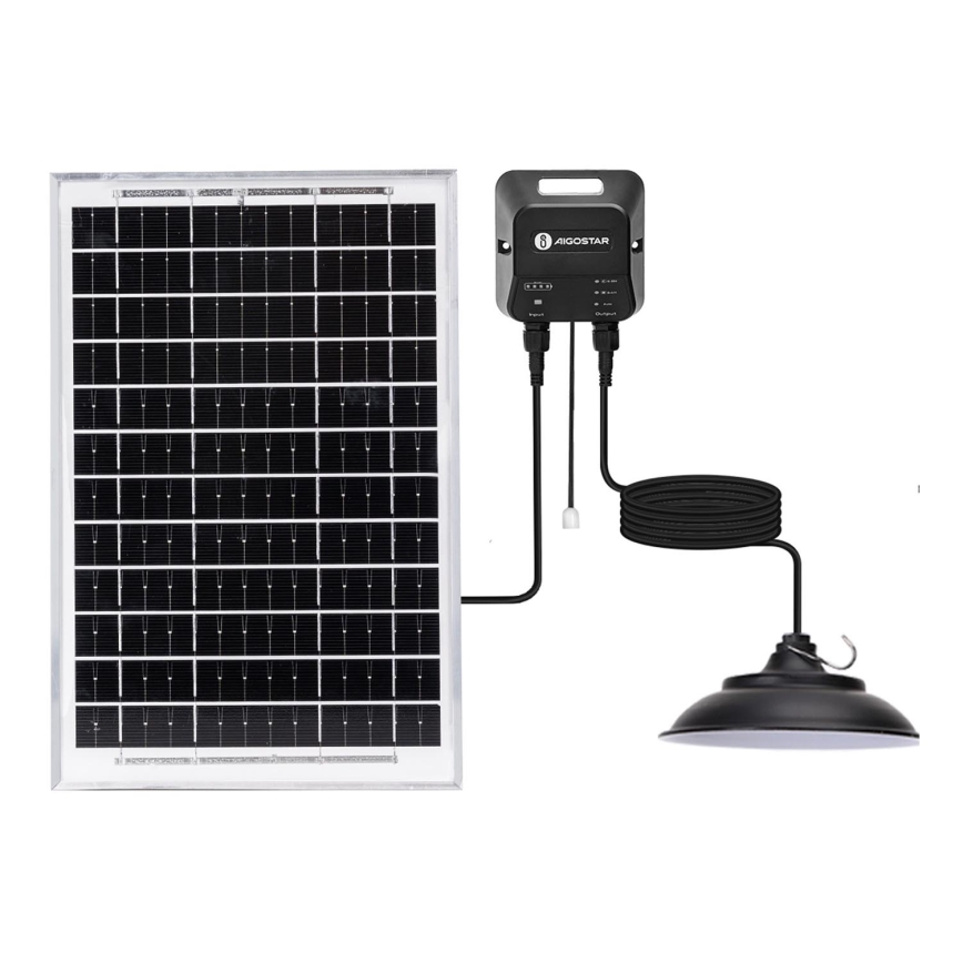 Aigostar - Candeeiro solar LED LED/70W/12V 6000 mAh 6500K diâmetro 23,5 cm + comando