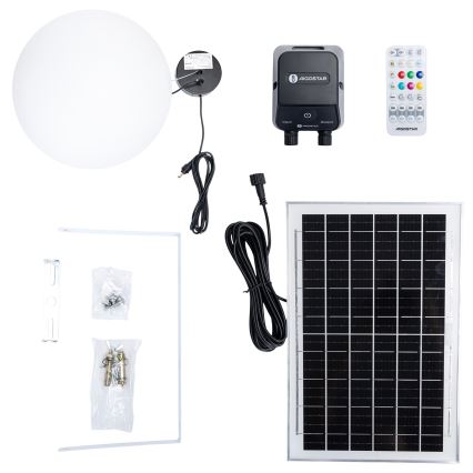 Aigostar - Candeeiro solar  LED RGBW regulável MESH LED/5W/3,7V 8000 mAh 2700K-6500K IP65 diâmetro 30 cm