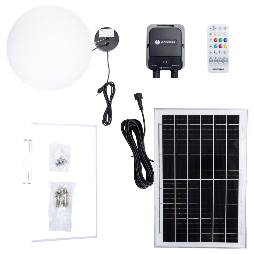 Aigostar - Candeeiro solar  LED RGBW regulável MESH LED/5W/3,7V 8000 mAh 2700K-6500K IP65 diâmetro 30 cm