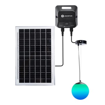 Aigostar - Candeeiro solar  LED RGBW regulável MESH LED/5W/3,7V 8000 mAh 2700K-6500K IP65 diâmetro 30 cm