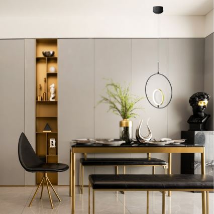 Aigostar - Candeeiro suspenso LED LED/15W/230V 2700K preto/dourado