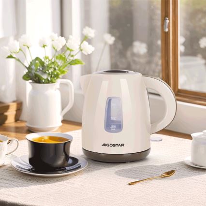 Aigostar - Chaleira 1,2l 2200W/230V bege