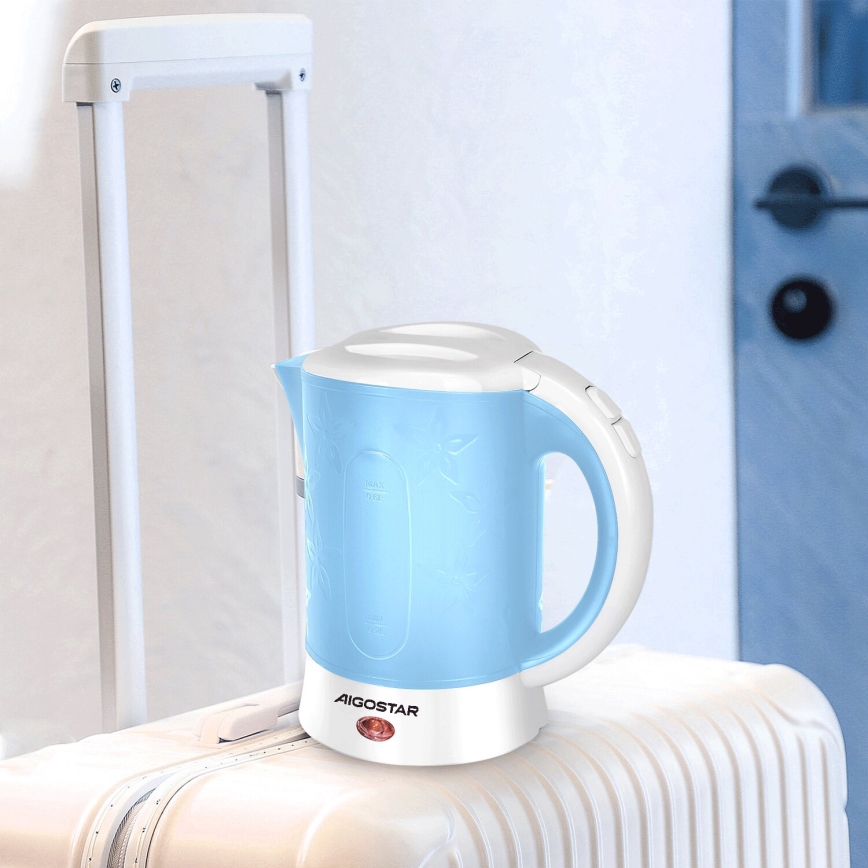 Aigostar - Chaleira com duas chávenas 0,6l 650W/230V azul