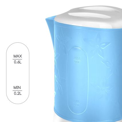 Aigostar - Chaleira com duas chávenas 0,6l 650W/230V azul