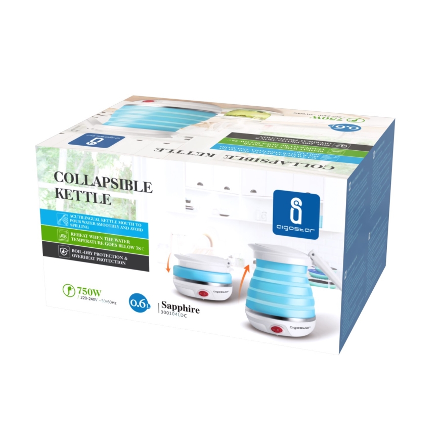 Aigostar - Chaleira de viagem 600ml 1000W/230V