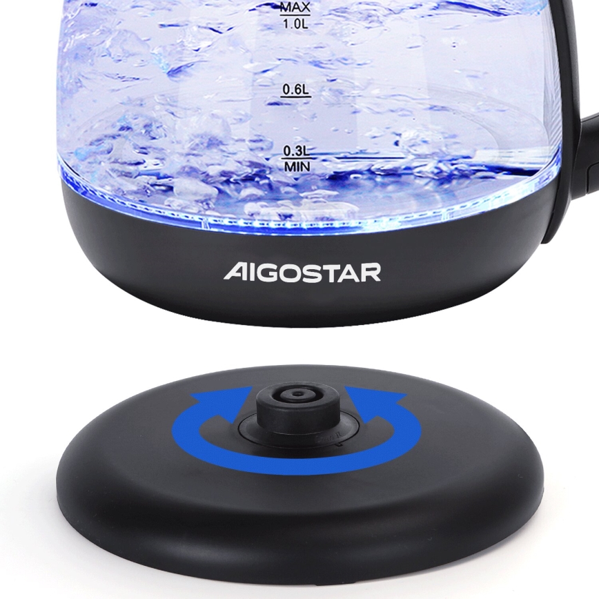 Aigostar - Chaleira elétrica rápida 1l 2200W/230V