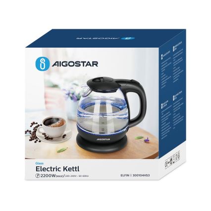 Aigostar - Chaleira elétrica rápida 1l 2200W/230V