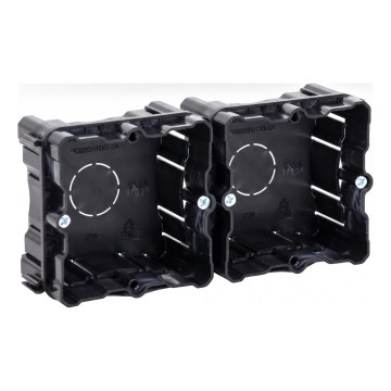 Aigostar - Conjunto 2x caixas de montagem para instalação embutida, pretas