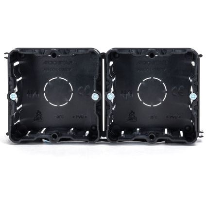Aigostar - Conjunto 2x caixas de montagem para instalação embutida, pretas