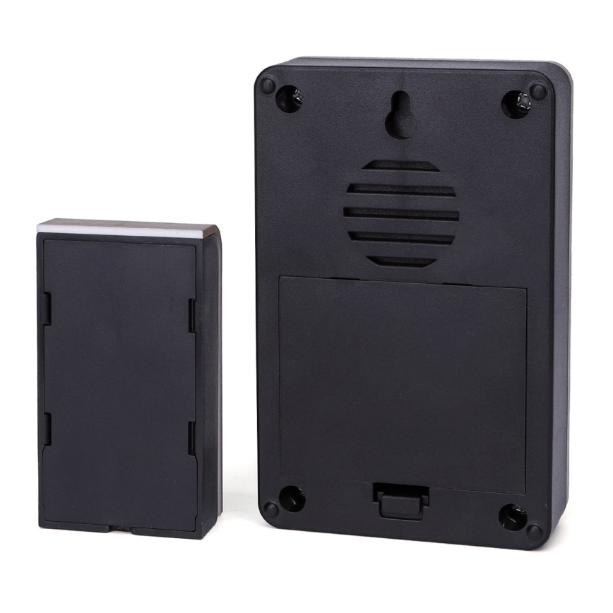 Aigostar - CONJUNTO 2x Campainhas sem fios 3xAA/12V IP44 preto