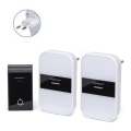 Aigostar - CONJUNTO 2x Campainhas Sem Fios Plug-in 230V/12V IP44 branco/preto