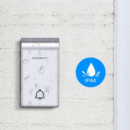 Aigostar - CONJUNTO 2x Campainhas Sem Fios Plug-in 230V/12V IP44 branco