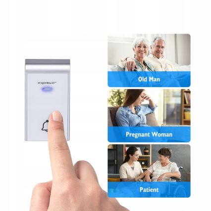 Aigostar - CONJUNTO 2x Campainhas Sem Fios Plug-in 230V/12V IP44 branco