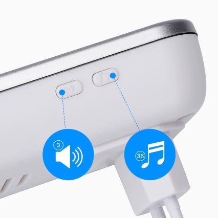 Aigostar - CONJUNTO 2x Campainhas Sem Fios Plug-in 230V/12V IP44 branco