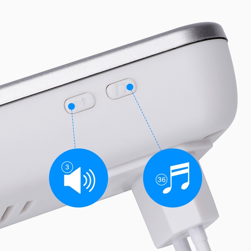 Aigostar - CONJUNTO 2x Campainhas Sem Fios Plug-in 230V/12V IP44 branco