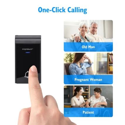 Aigostar - CONJUNTO 2x Campainhas Sem Fios Plug-in 230V/12V IP44 branco/preto