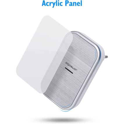 Aigostar - CONJUNTO 2x Campainhas Sem Fios Plug-in 230V/12V IP44 prateado