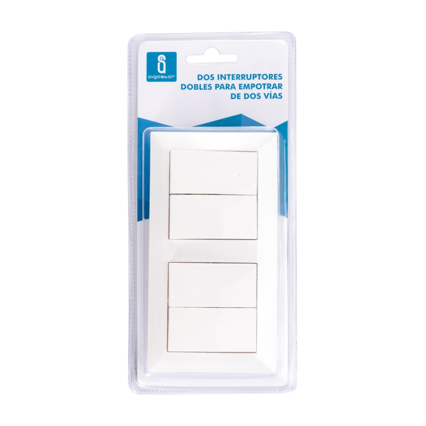Aigostar - CONJUNTO 2x Interruptor doméstico 2-botões 250V/10A