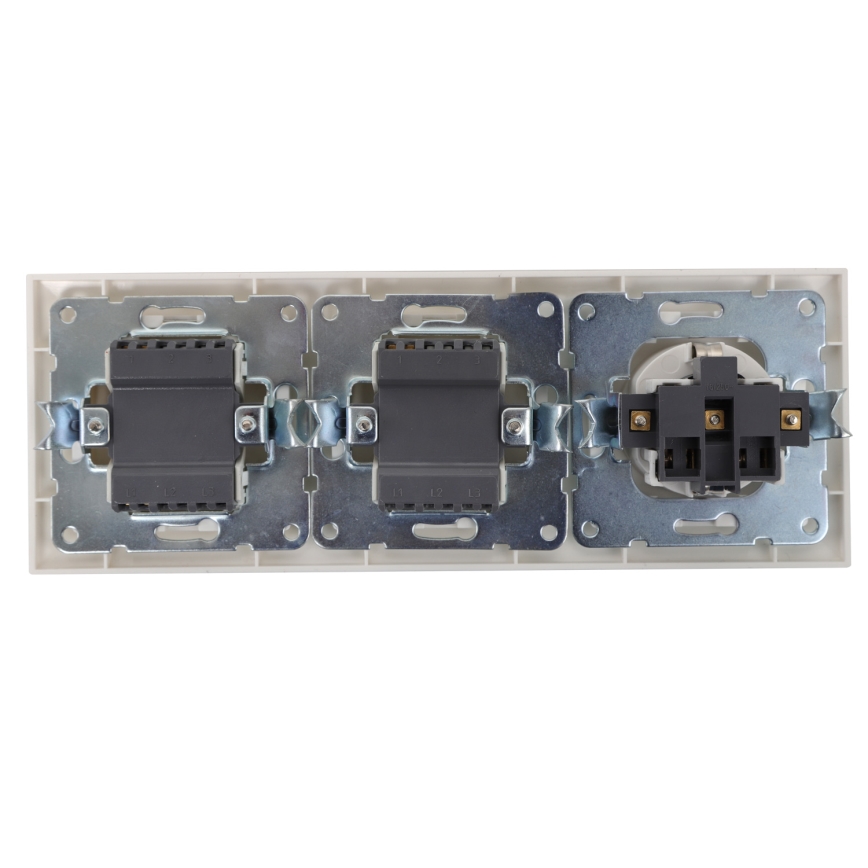 Aigostar - CONJUNTO 2x Interruptores doméstico com uma tomada 1x16A/250V SCHUKO