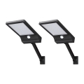 Aigostar - Conjunto 2x Lâmpada solar de rua LED com sensor LED/3W/3,7V1800 mAh IP44 3000/4000/5000K + controlo remoto
