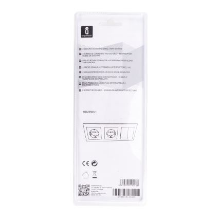 Aigostar - CONJUNTO 2x Tomada com Interruptor 2x16A/250V SCHUKO
