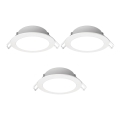 Aigostar - CONJUNTO 3x Focos de encastrar exterior LED LED/4,8W/230V 3000K IP65 branco