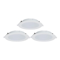 Aigostar - CONJUNTO 3x Focos de encastrar LED com regulação MESH LED/9W/230V 2700K-6500K diâmetro 14,5 cm