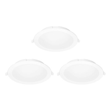 Aigostar - CONJUNTO 3x Focos de encastrar LED RGBW com regulação MESH LED/15W/230V 2700K-6500K diâmetro 17cm