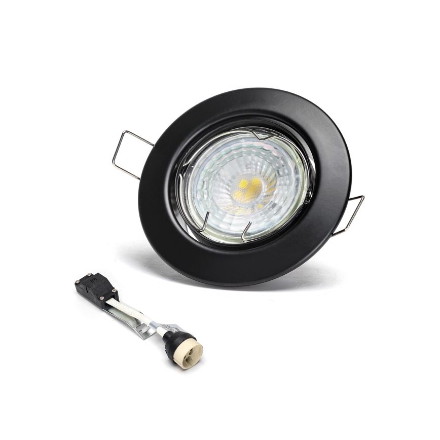 Aigostar - Conjunto 3x spot LED de embutir 1xGU10/4,5W/230V 4000K preto