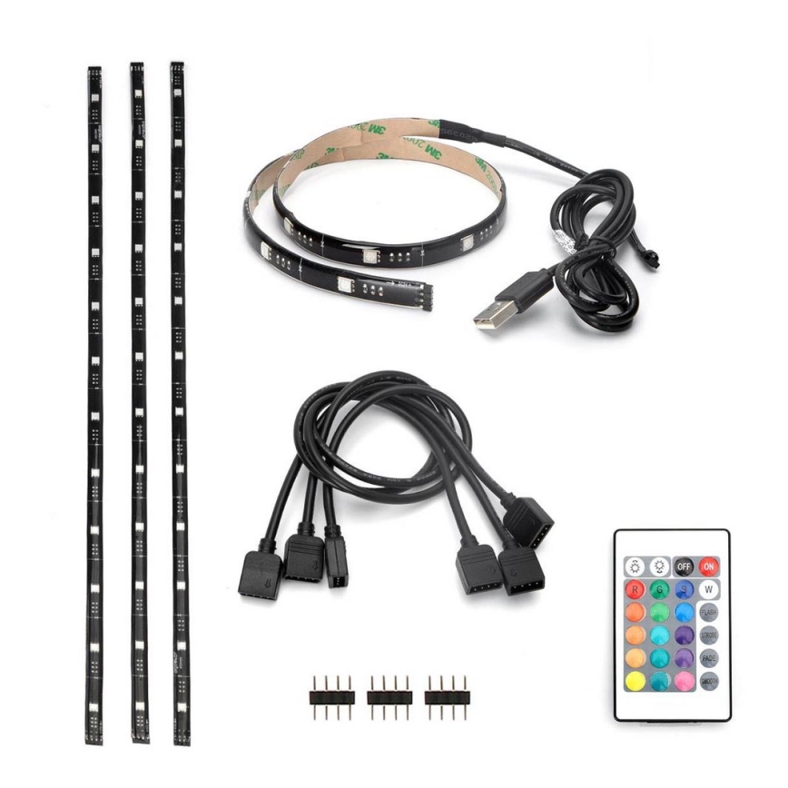 Aigostar - CONJUNTO 4x Tira LED RGB com regulação 0,5m LED/2,5W/5V IP65 + CR