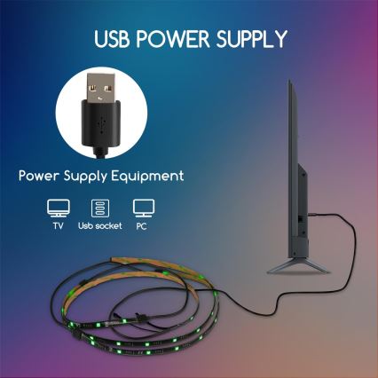 Aigostar - CONJUNTO 4x Tira LED RGB com regulação 0,5m LED/2,5W/5V IP65 + CR