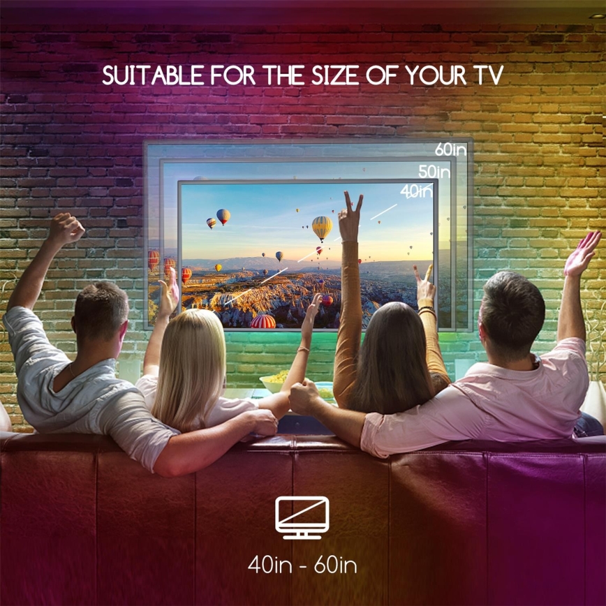 Aigostar - CONJUNTO 4x Tira LED RGB com regulação 0,5m LED/2,5W/5V IP65 + CR