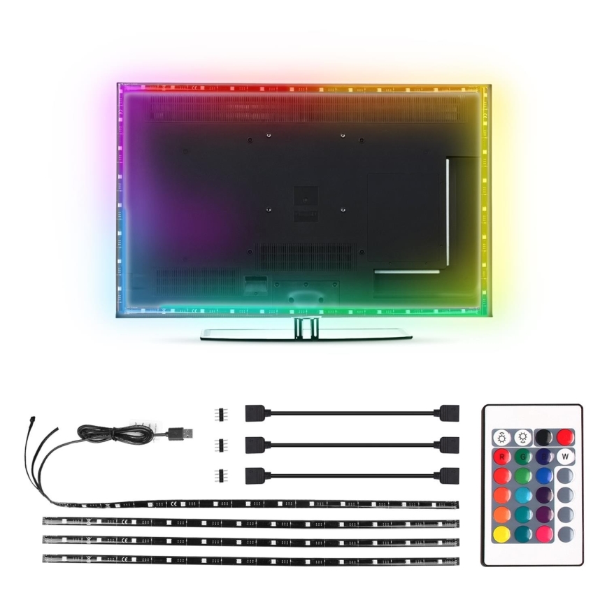 Aigostar - CONJUNTO 4x Tira LED RGB com regulação 0,5m LED/2,5W/5V IP65 + CR