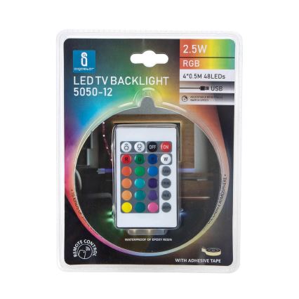 Aigostar - CONJUNTO 4x Tira LED RGB com regulação 0,5m LED/2,5W/5V IP65 + CR