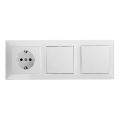 Aigostar - Conjunto de 2 interruptores domésticos com tomada 1x16A/250V SCHUKO