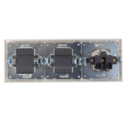 Aigostar - Conjunto de 2 interruptores domésticos com tomada 1x16A/250V SCHUKO