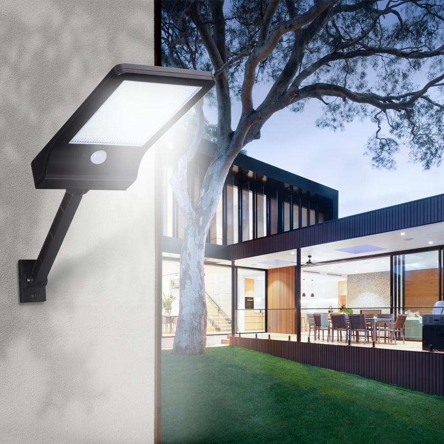 Aigostar - Conjunto 2x Lâmpada solar de rua LED com sensor LED/3W/3,7V1800 mAh IP44 3000/4000/5000K + controlo remoto