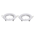 Aigostar - Conjunto de 2 molduras para foco embutido GU10 Ø 8 cm brancas