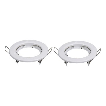 Aigostar - Conjunto de 2 molduras para foco embutido GU10 Ø 8 cm brancas