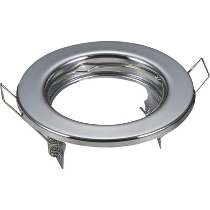 Aigostar - Conjunto de 2 molduras para luminária de embutir GU10 Ø 8 cm cromo brilhante