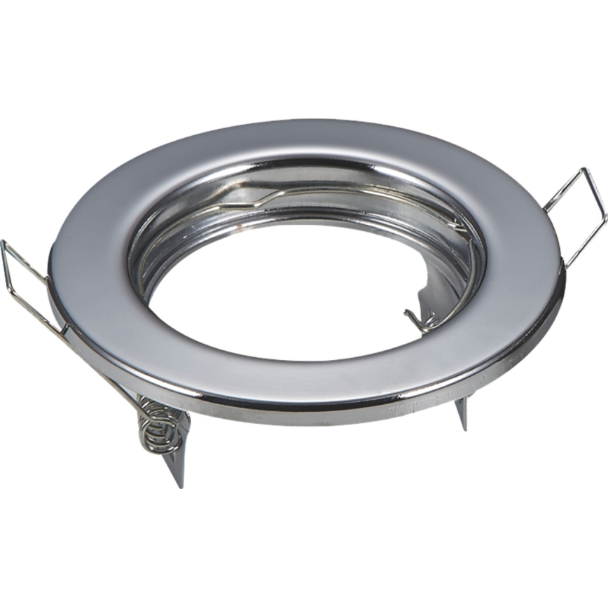 Aigostar - Conjunto de 2 molduras para luminária de embutir GU10 Ø 8 cm cromo brilhante