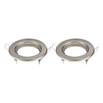 Aigostar - Conjunto de 2 molduras para spot de embutir GU10, diâmetro 8 cm, cromo mate