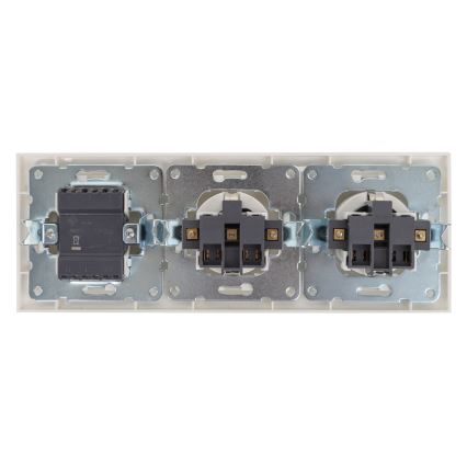 Aigostar - Conjunto de 2 tomadas domésticas com interruptor 2x16 A/250 V SCHUKO