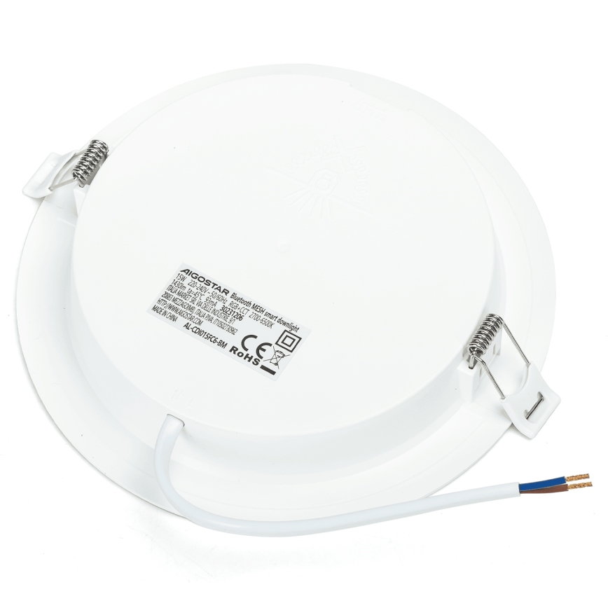 Aigostar - Kit 3x Luminárias de Embutir LED RGBW Reguláveis MESH LED/15W/230V 2700K-6500K Ø17 cm