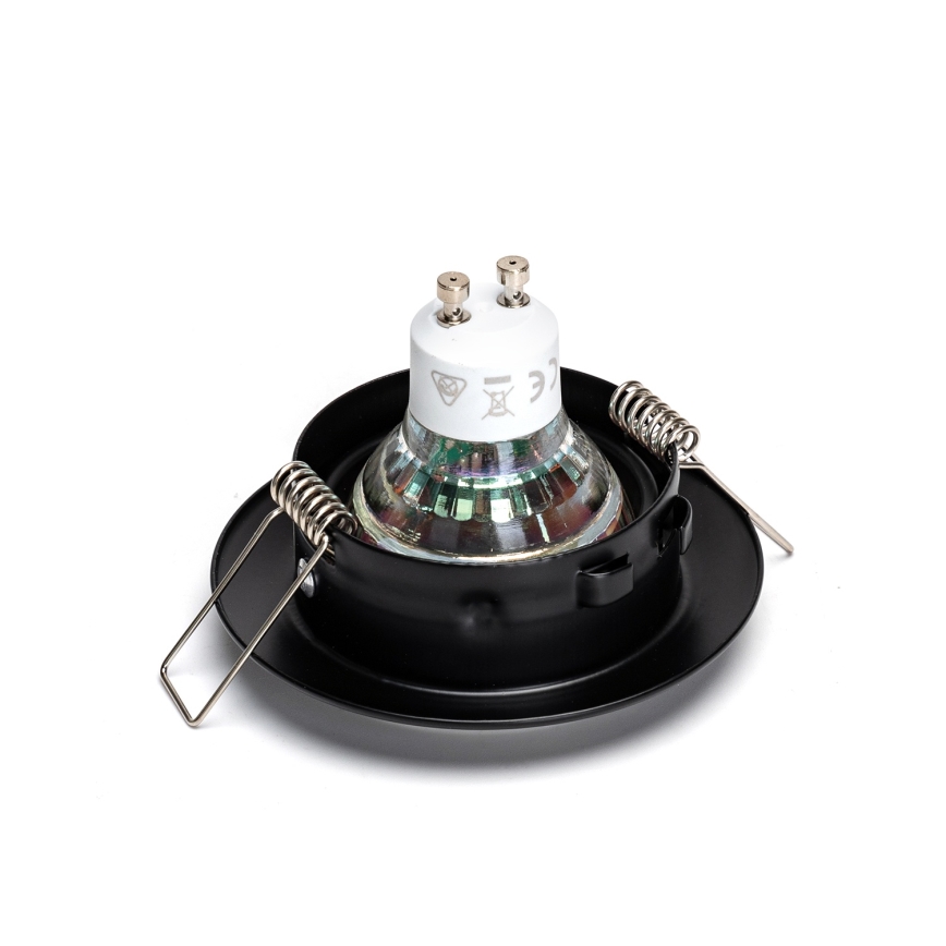 Aigostar - Conjunto de 3 luminárias de embutir LED 1x GU10/4,5W/230V 3000K pretas