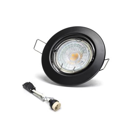 Aigostar - Conjunto de 3 luminárias de embutir LED 1x GU10/4,5W/230V 3000K pretas